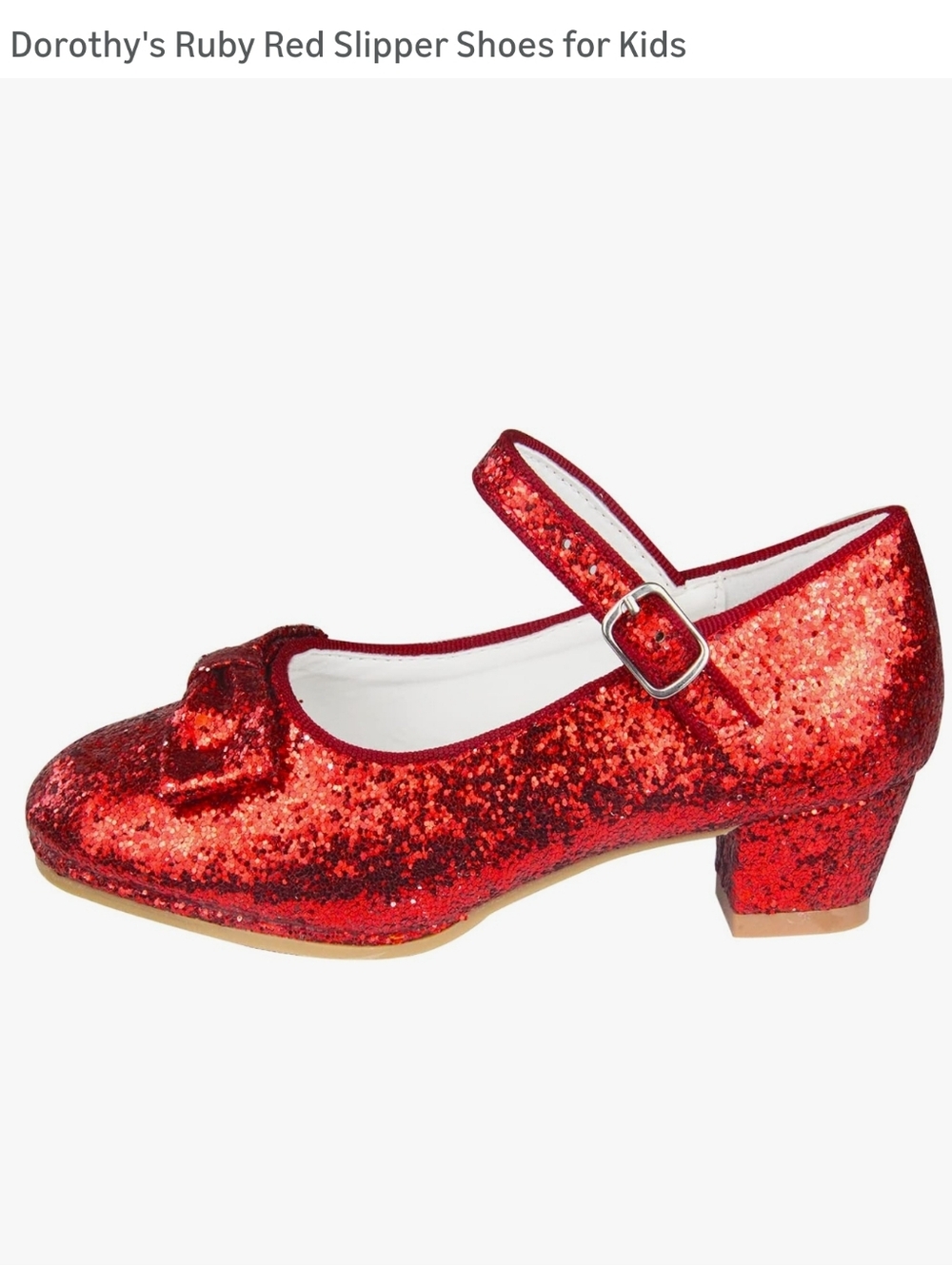 Dorothy's Red Ruby Slippers For Kids Size 3 - Picture 5 of 11